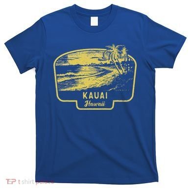 Kauai Hawaii Beach Surf Vintage Blue T-Shirt