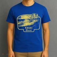 Kauai Hawaii Beach Surf Vintage Blue T-Shirt thumb 3