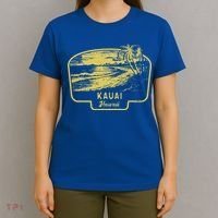 Kauai Hawaii Beach Surf Vintage Blue T-Shirt thumb 4