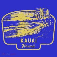 Kauai Hawaii Beach Surf Vintage Blue T-Shirt thumb 7