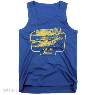 Kauai Hawaii Beach Surf Vintage Blue Tank Top