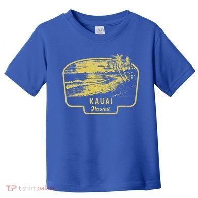Kauai Hawaii Beach Surf Vintage Blue Toddler T-Shirt