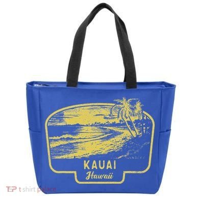 Kauai Hawaii Beach Surf Vintage Blue Bag