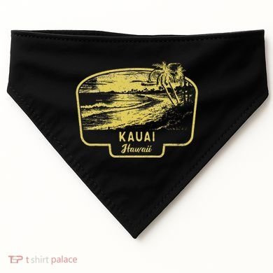 Kauai Hawaii Beach Surf Vintage Blue USA-Made Doggie Bandana