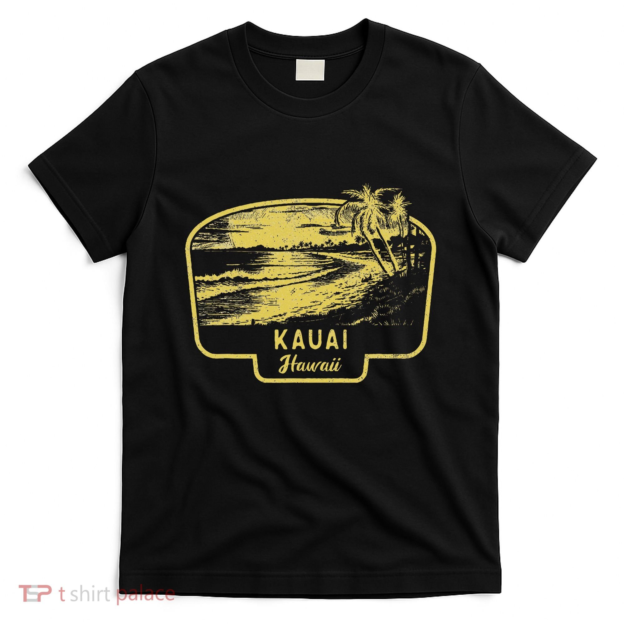 Kauai Hawaii Beach Surf Vintage Blue T-Shirt