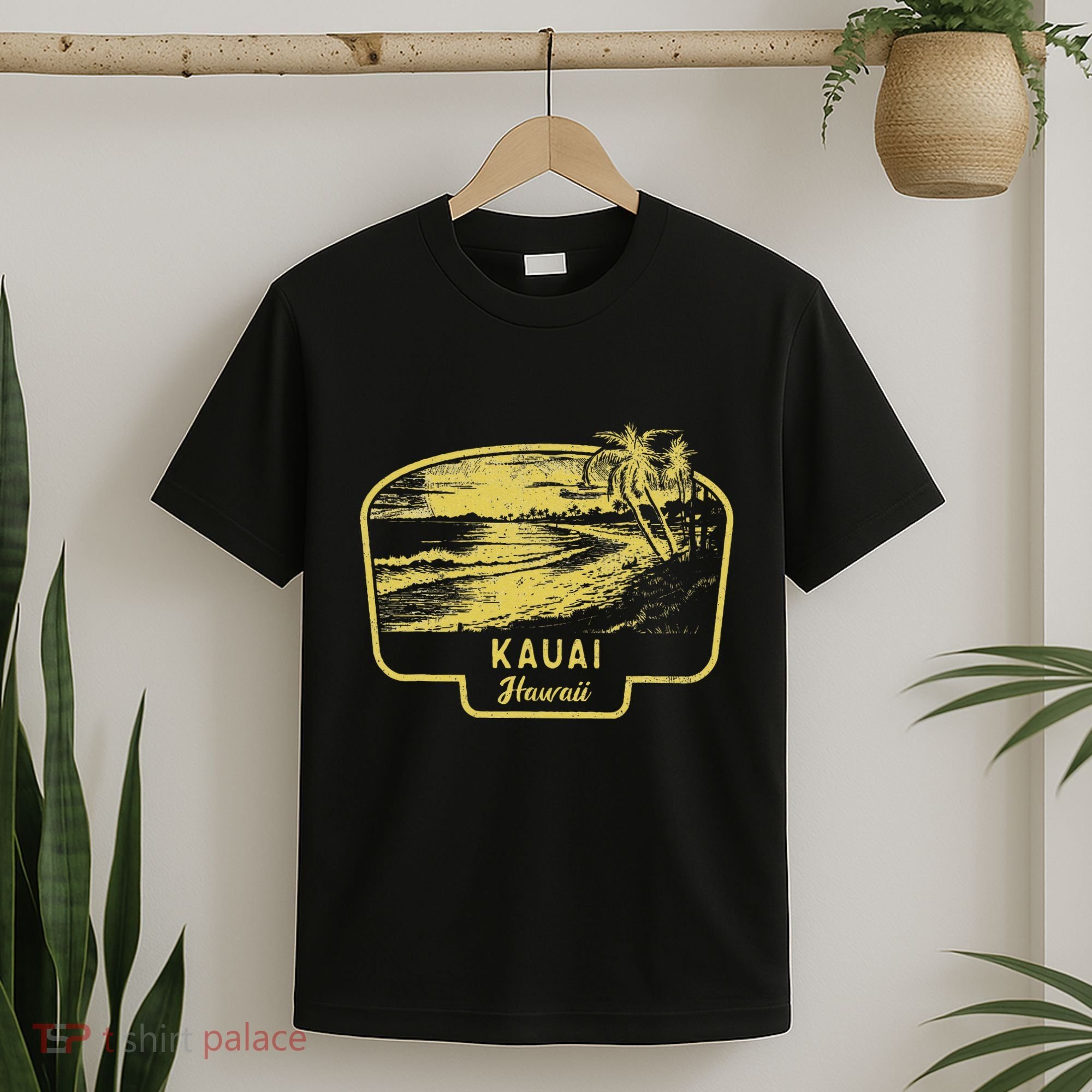 Kauai Hawaii Beach Surf Vintage Blue T-Shirt