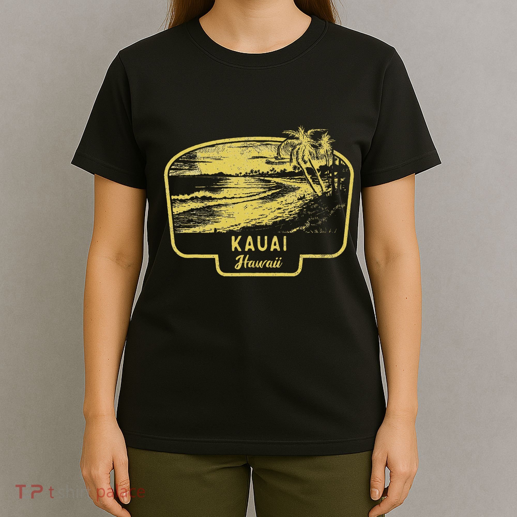Kauai Hawaii Beach Surf Vintage Blue T-Shirt