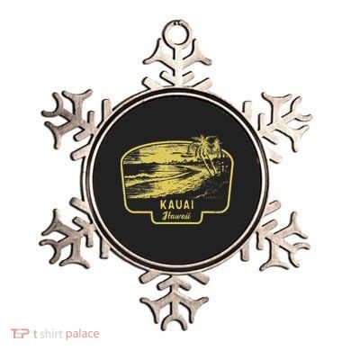 Kauai Hawaii Beach Surf Vintage Blue Ornament