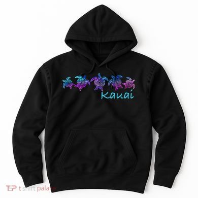 Kauai Hawaii Beach Design Tribal Turtle Gift Hoodie