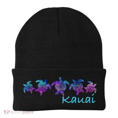 Kauai Hawaii Beach Design Tribal Turtle Gift Beanie