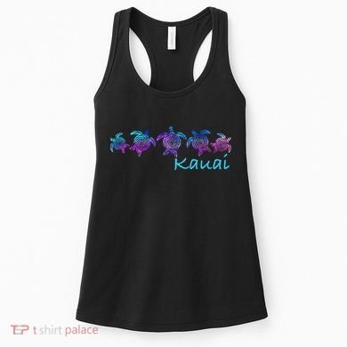 Kauai Hawaii Beach Design Tribal Turtle Gift Women's Tank Top