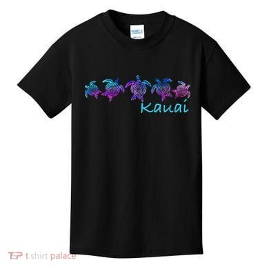 Kauai Hawaii Beach Design Tribal Turtle Gift Kids T-Shirt