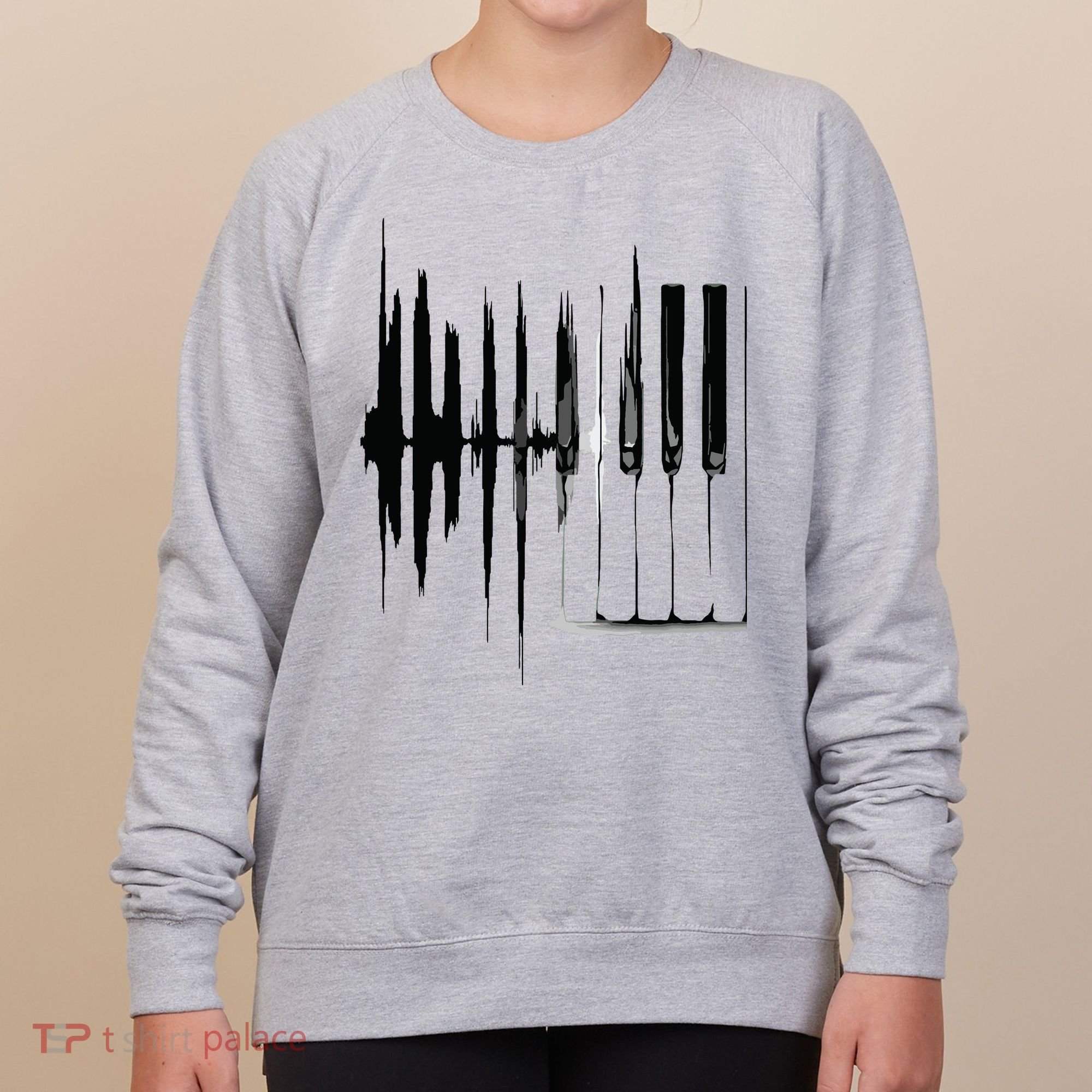 Keyboard Heartbeat Cool Piano And Organ Player Novelty Item Women's Sweatshirt