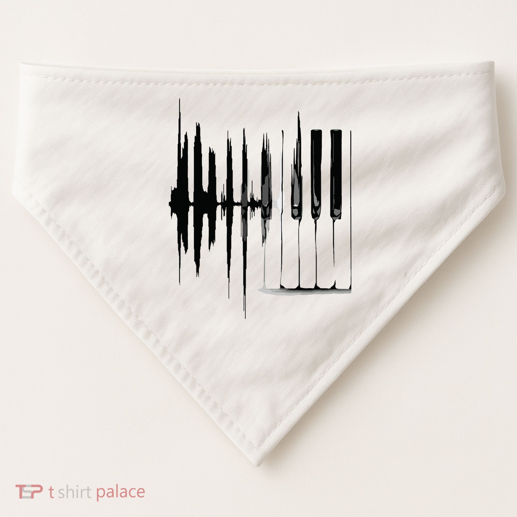 Keyboard Heartbeat Cool Piano And Organ Player Novelty Item USA-Made Doggie Bandana