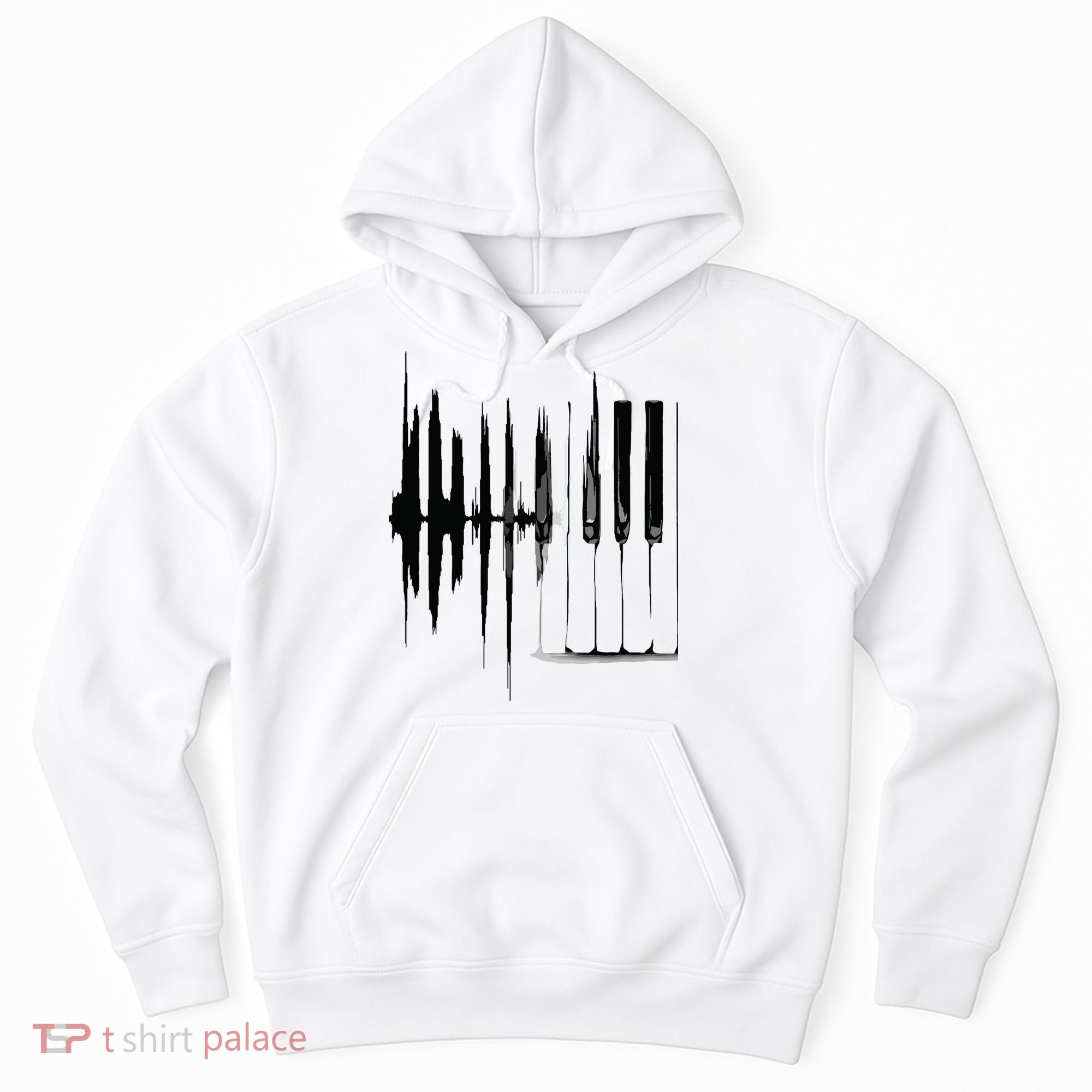 Keyboard Heartbeat Cool Piano And Organ Player Novelty Item Hoodie