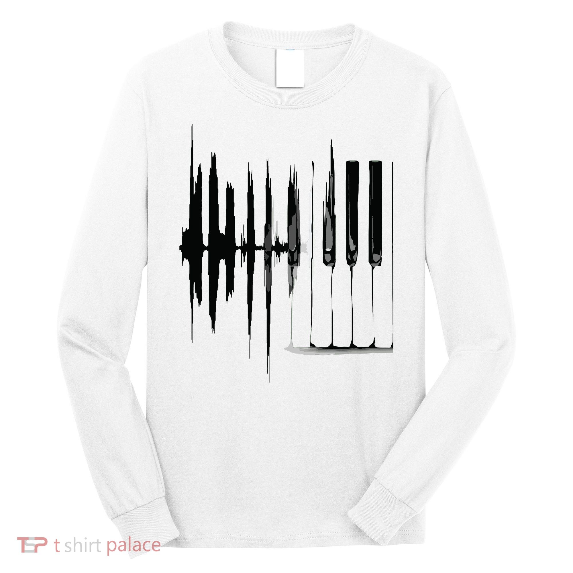 Keyboard Heartbeat Cool Piano And Organ Player Novelty Item Long Sleeve Shirt