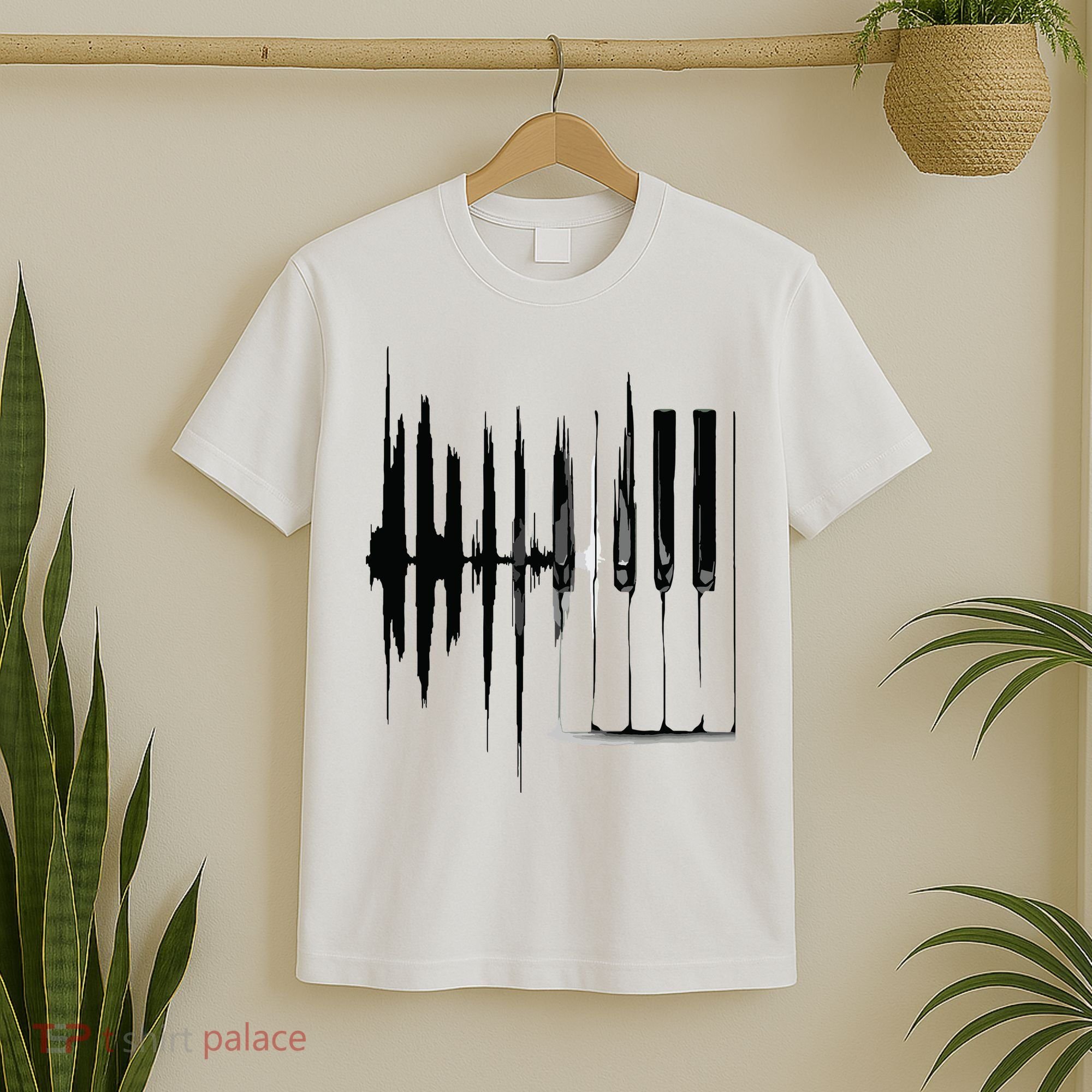 Keyboard Heartbeat Cool Piano And Organ Player Novelty Item T-Shirt