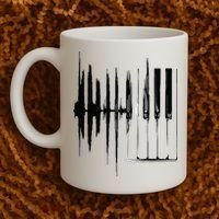 Keyboard Heartbeat Cool Piano And Organ Player Novelty Item Coffee Mug thumb 2