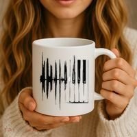 Keyboard Heartbeat Cool Piano And Organ Player Novelty Item Coffee Mug thumb 3