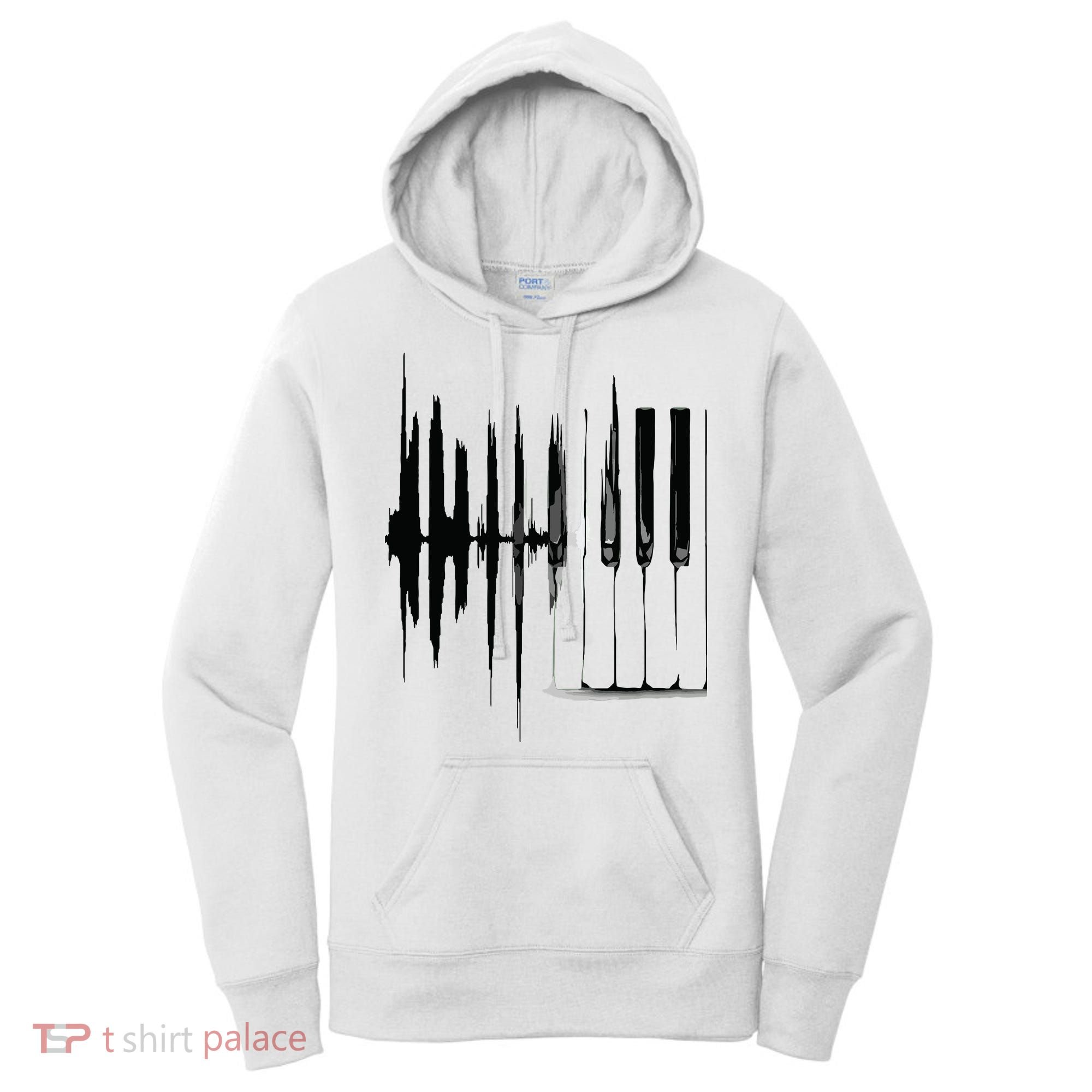 Keyboard Heartbeat Cool Piano And Organ Player Novelty Item Women's Hoodie