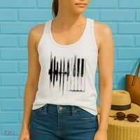 Keyboard Heartbeat Cool Piano And Organ Player Novelty Item Women's Tank Top thumb 2