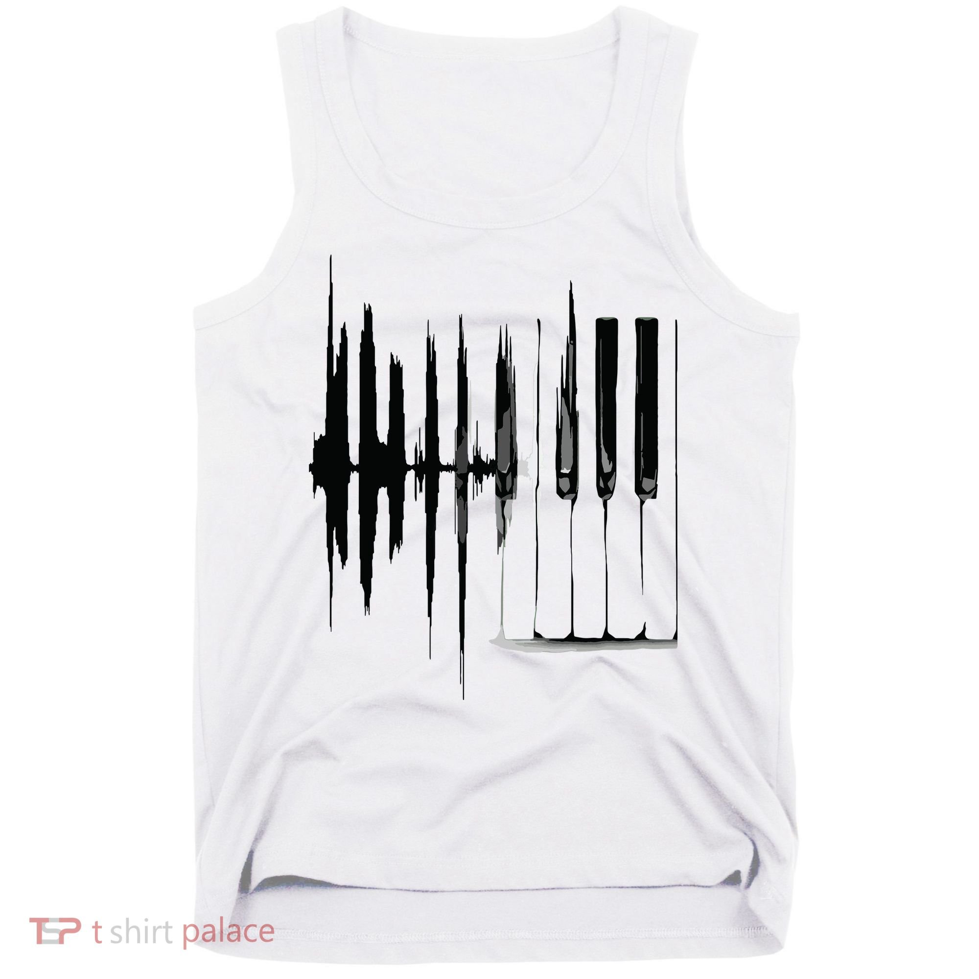 Keyboard Heartbeat Cool Piano And Organ Player Novelty Item Tank Top