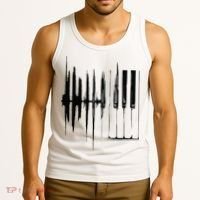Keyboard Heartbeat Cool Piano And Organ Player Novelty Item Tank Top thumb 3