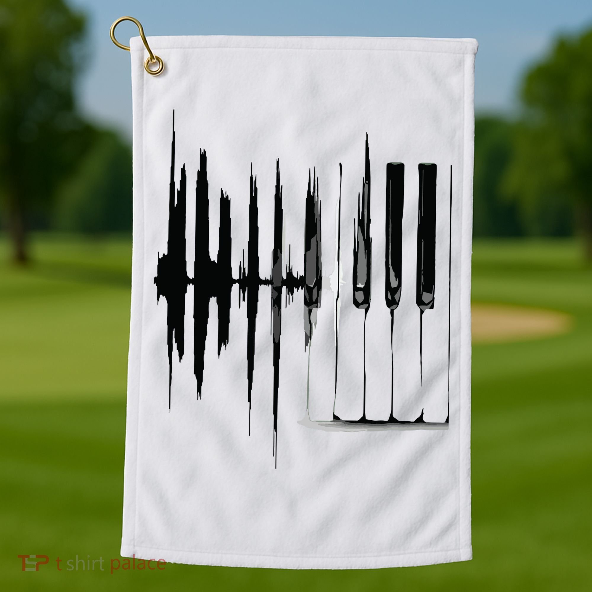 Keyboard Heartbeat Cool Piano And Organ Player Novelty Item Golf Towel