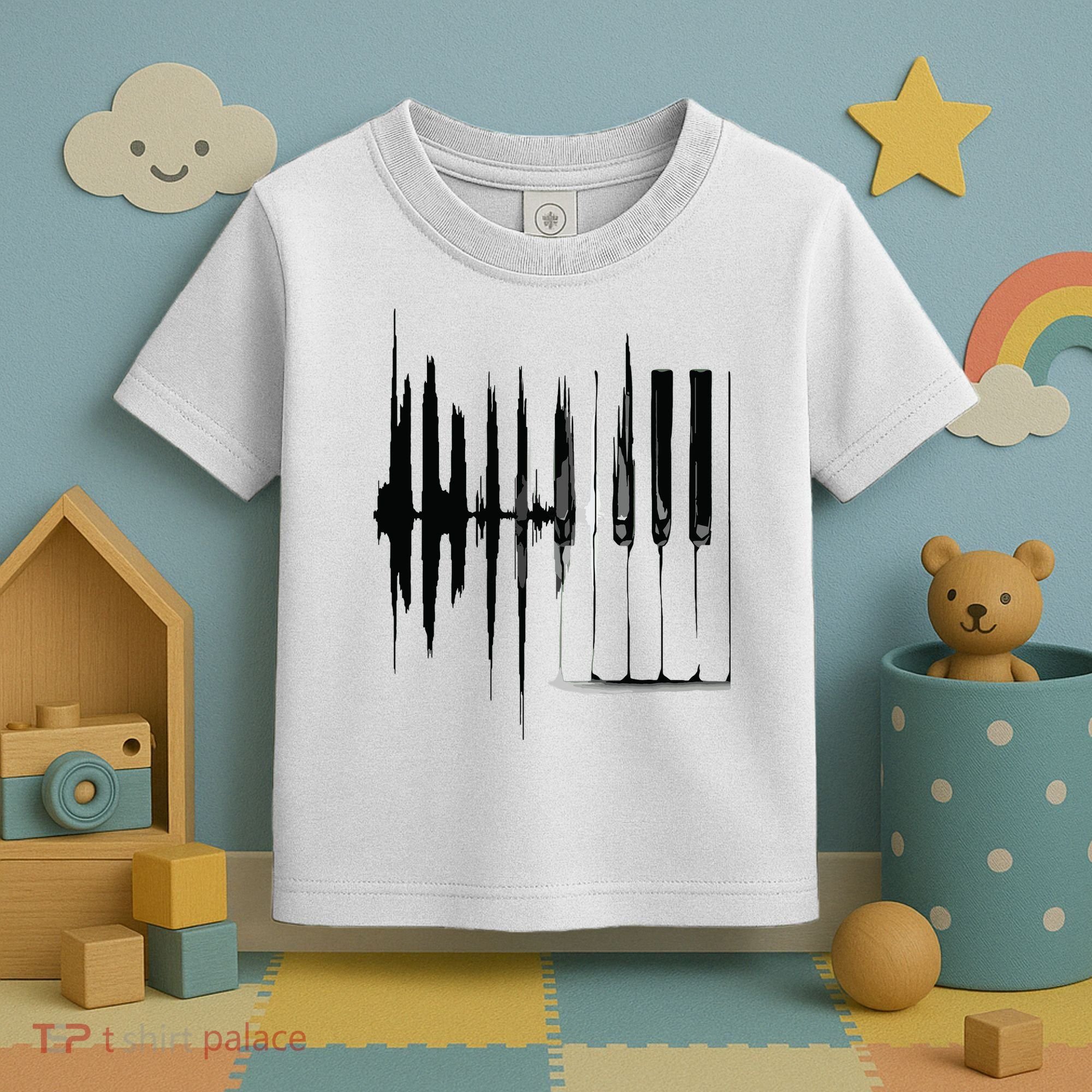 Keyboard Heartbeat Cool Piano And Organ Player Novelty Item Toddler T-Shirt