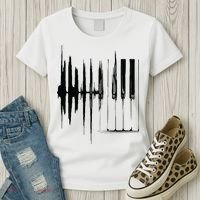 Keyboard Heartbeat Cool Piano And Organ Player Novelty Item Women's T-Shirt thumb 3
