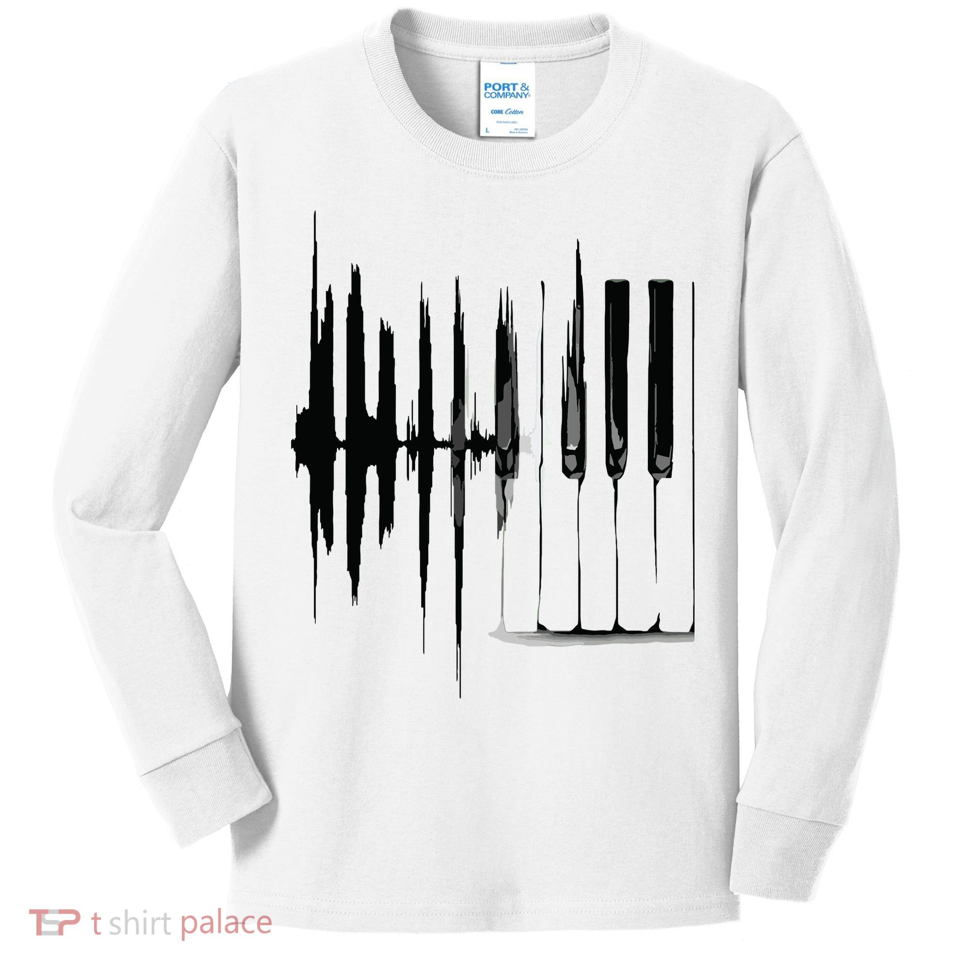 Keyboard Heartbeat Cool Piano And Organ Player Novelty Item Kids Long Sleeve Shirt