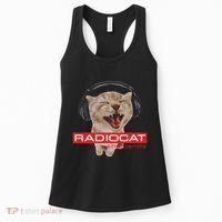 Kitten Headphones Cat Tech House Music Funny Cat Lover Women's Tank Top thumb 0