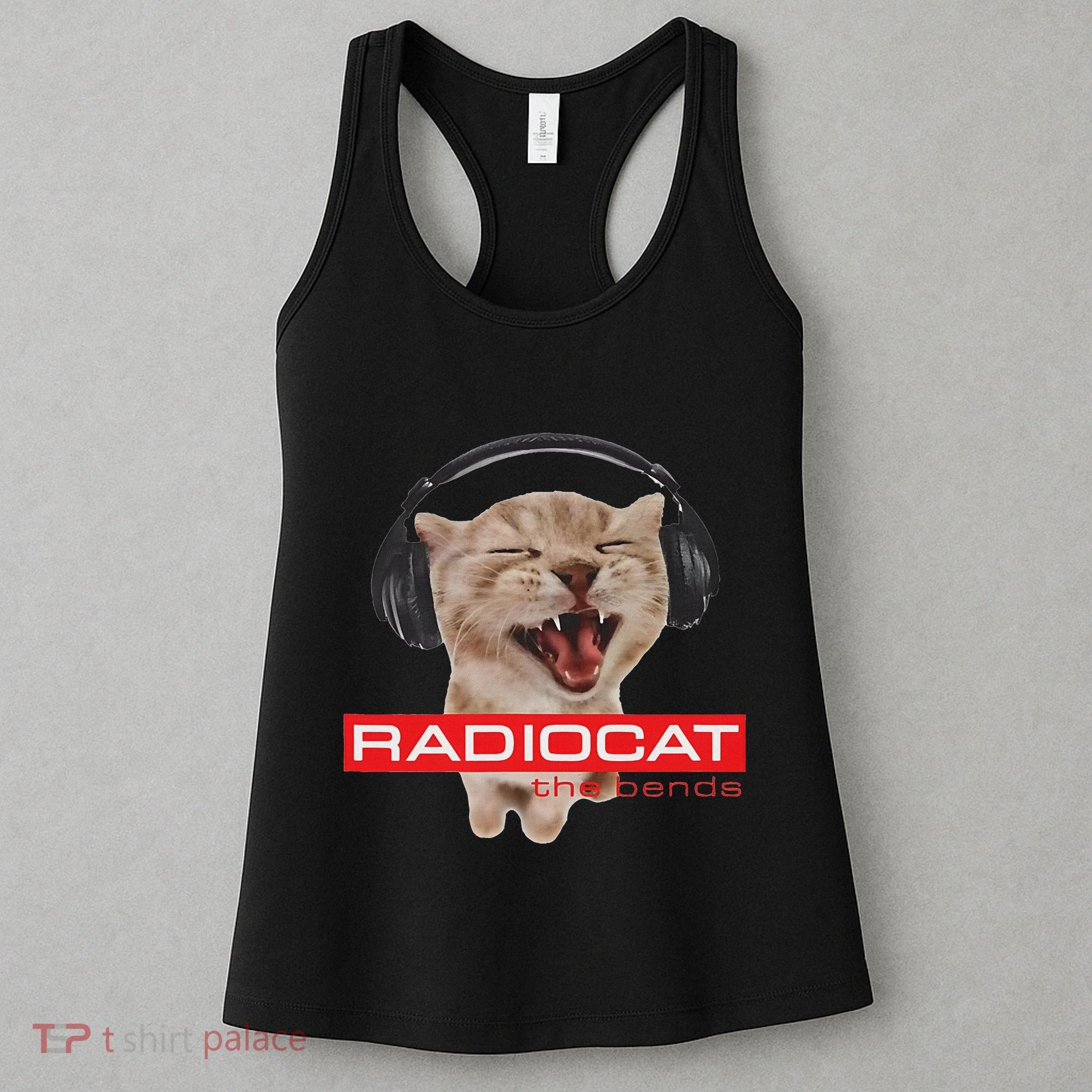 Kitten Headphones Cat Tech House Music Funny Cat Lover Women's Tank Top