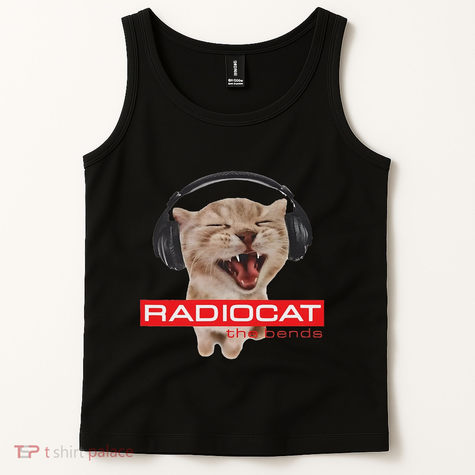 Kitten Headphones Cat Tech House Music Funny Cat Lover Tank Top