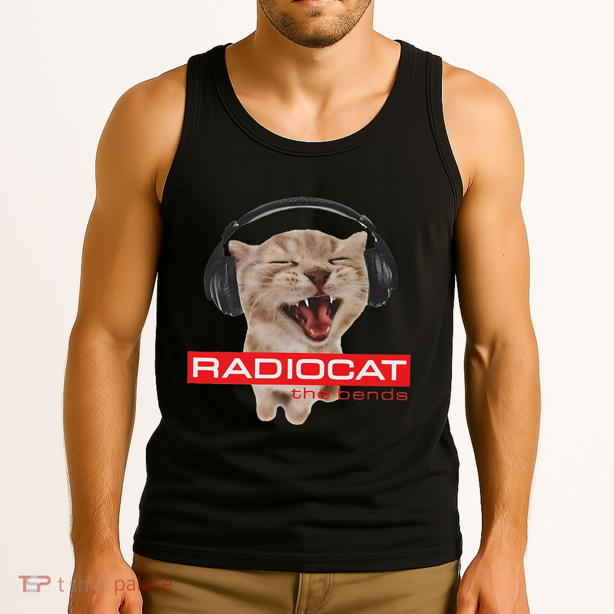 Kitten Headphones Cat Tech House Music Funny Cat Lover Tank Top