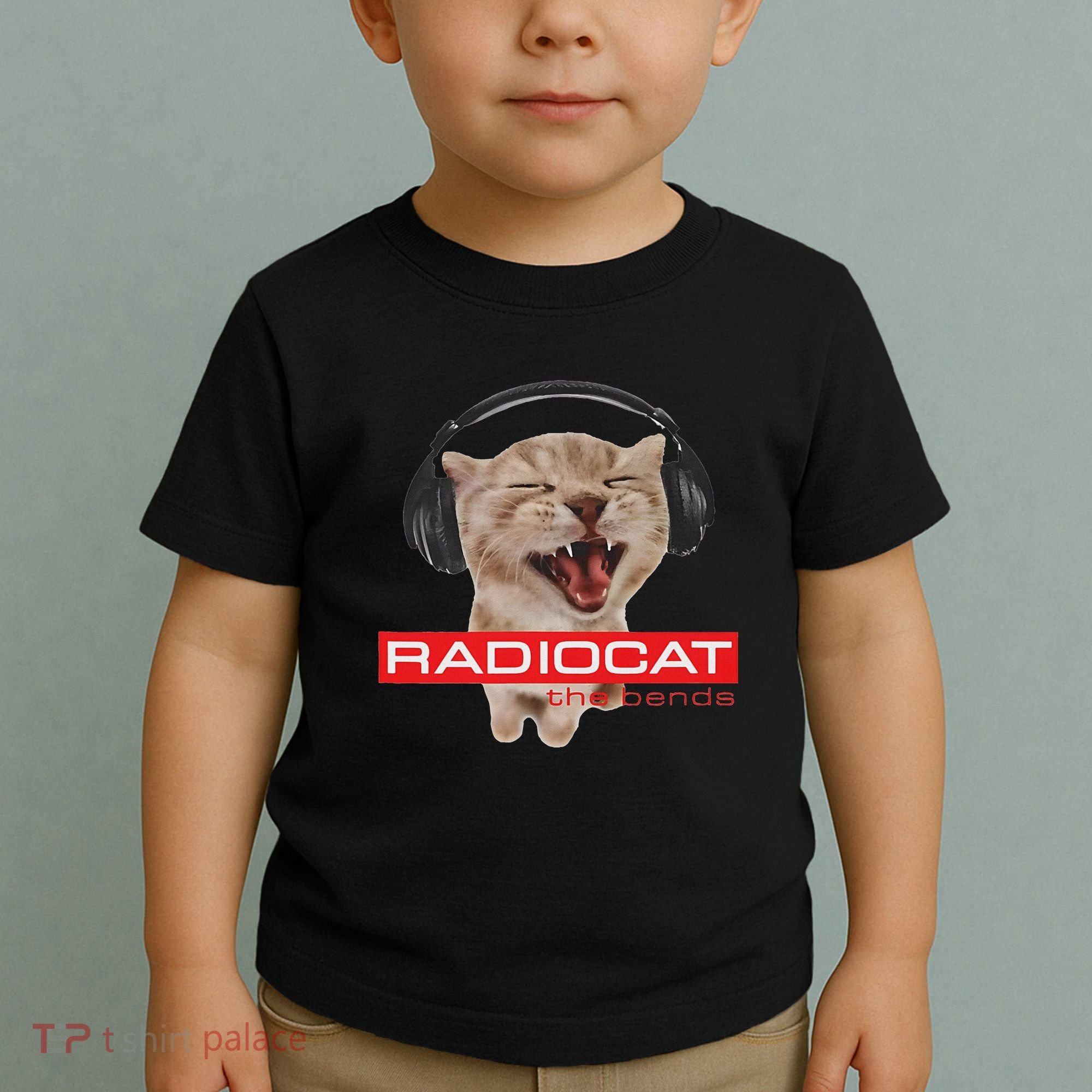 Kitten Headphones Cat Tech House Music Funny Cat Lover Toddler T-Shirt