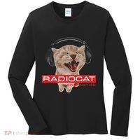 Kitten Headphones Cat Tech House Music Funny Cat Lover Women's Long Sleeve Shirt thumb 0