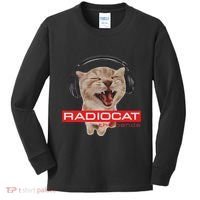 Kitten Headphones Cat Tech House Music Funny Cat Lover Kids Long Sleeve Shirt thumb 0