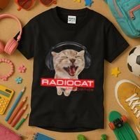 Kitten Headphones Cat Tech House Music Funny Cat Lover Kids T-Shirt thumb 3