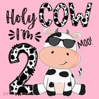 Kids Holy Cow Im 2 Birthday Boy 2nd Cow Farm Animals Bday Baby Bodysuit thumb 2
