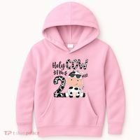 Kids Holy Cow Im 2 Birthday Boy 2nd Cow Farm Animals Bday Kids Hoodie thumb 0