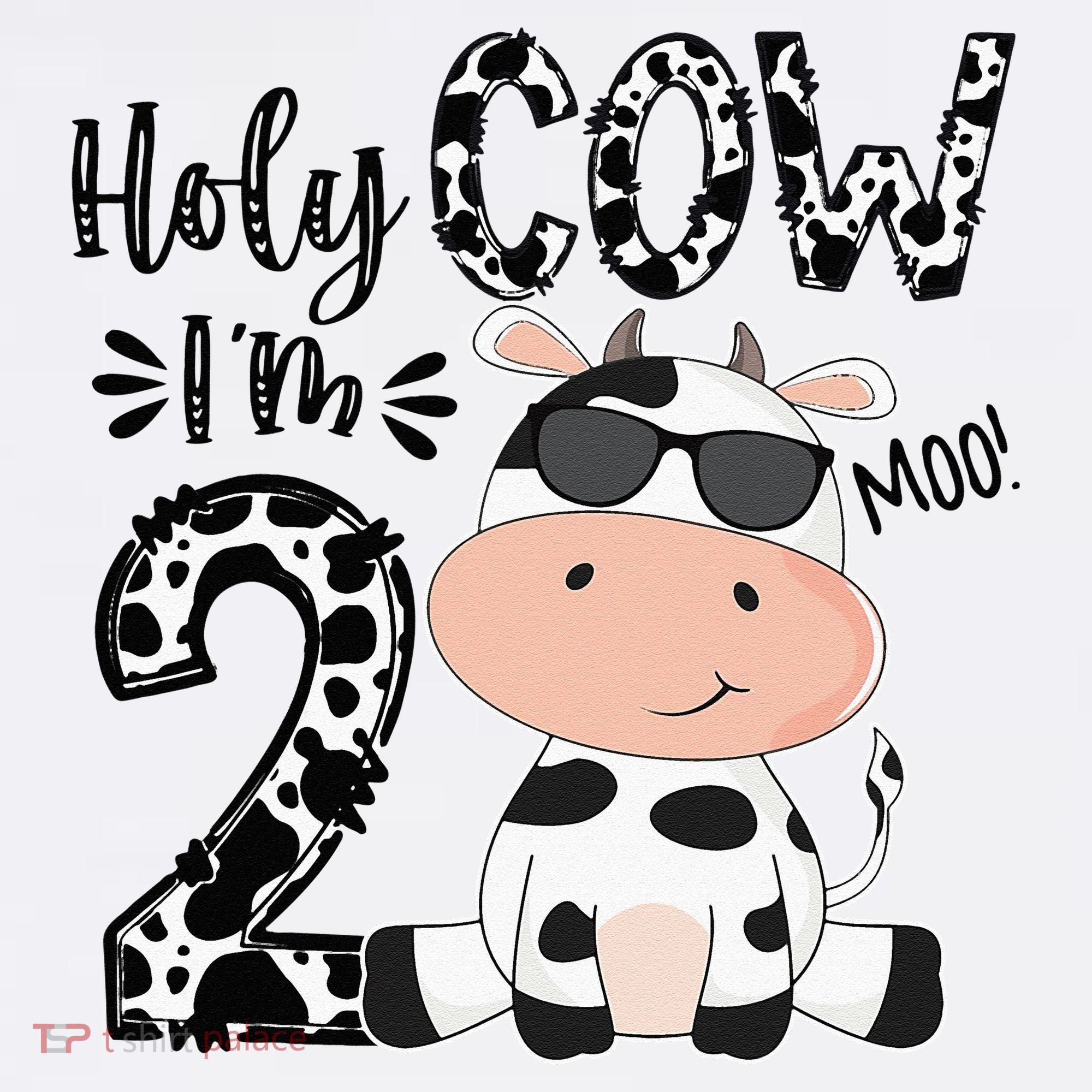 Kids Holy Cow Im 2 Birthday Boy 2nd Cow Farm Animals Bday Kids Sweatshirt