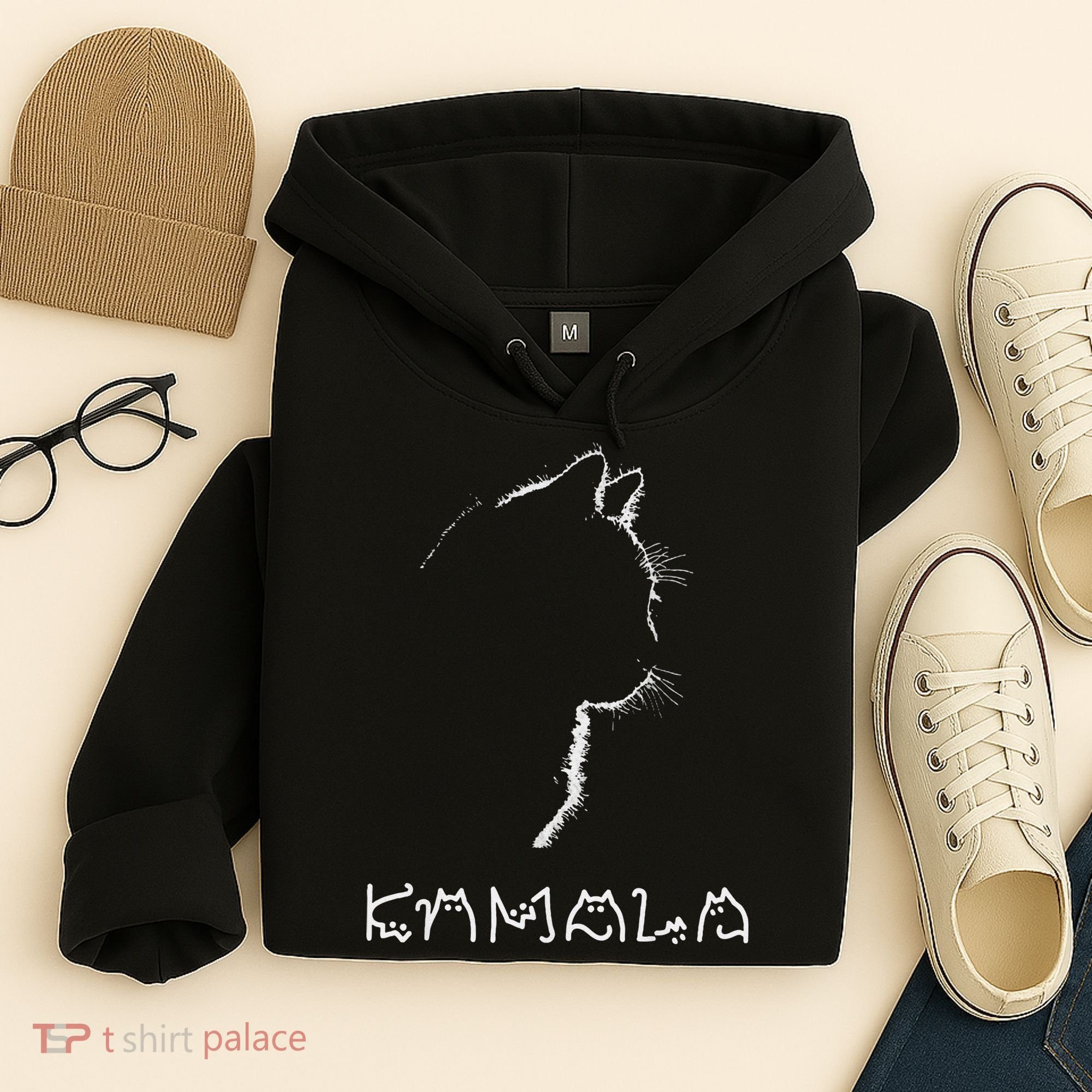 Kamala Harris Cat Lettering Positive Funny Hoodie