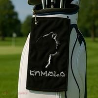 Kamala Harris Cat Lettering Positive Funny Golf Towel thumb 2