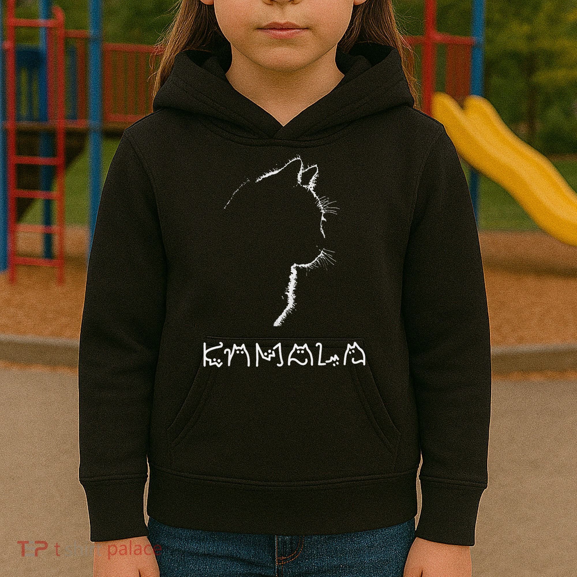 Kamala Harris Cat Lettering Positive Funny Kids Hoodie