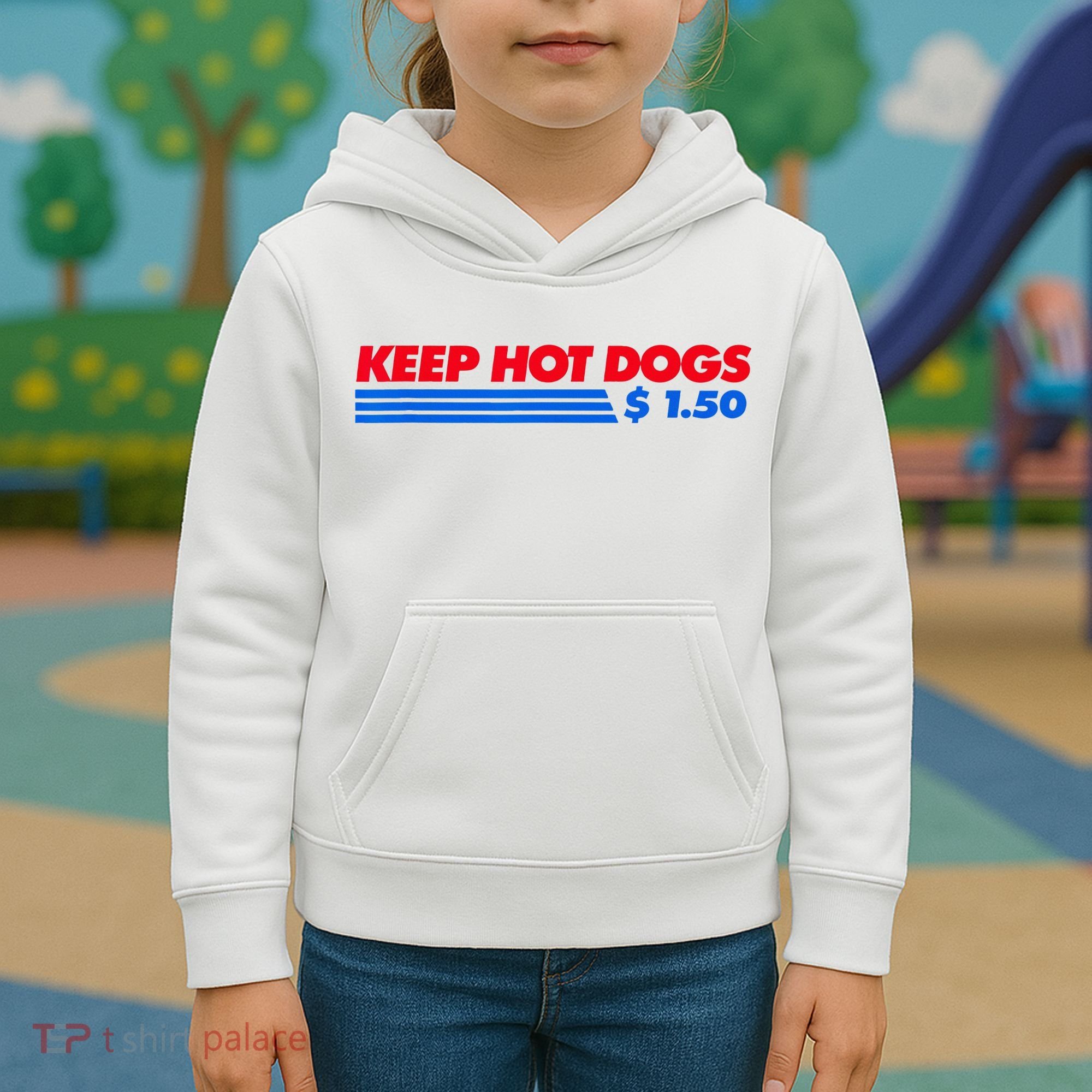 Keep Hot Dogs $1.50 Kids Hoodie