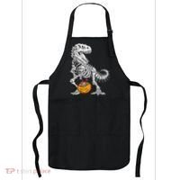 Kids Halloween Dinosaur Skeleton T Rex Funny Pumpkin Apron thumb 0