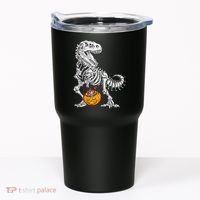 Kids Halloween Dinosaur Skeleton T Rex Funny Pumpkin Tumbler thumb 0