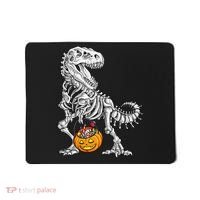 Kids Halloween Dinosaur Skeleton T Rex Funny Pumpkin Mousepad thumb 0