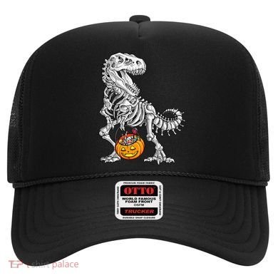 Kids Halloween Dinosaur Skeleton T Rex Funny Pumpkin Hat